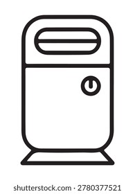 Professional smart air purifier outline icon illustrating intelligent purification systems and modern wellness workflow technology concepts efficiently