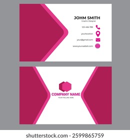 Professional smart unique pink color company business card design
