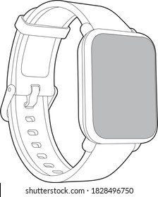 Professional Smart Watch Vector / Line Drawing. Icon, Logo, Design, Element svg