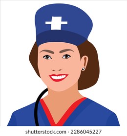 A professional smilign nurse drawing illustration-vector Artwork.