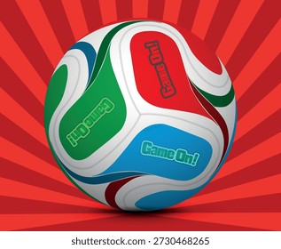 Professional Soccer Ball auf Hintergrund Illustration für das globale Turnier