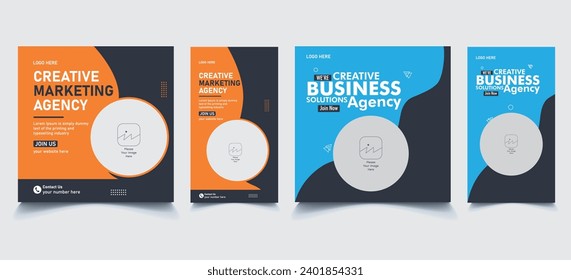 Professional Social Media Post Template for Digital Marketing Agency, creative business agency social media poster