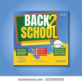 Modelo profissional de postagem de mídia social para educação escolar e consultoria empresarial. Ideal para a promoção de serviços acadêmicos, layout totalmente editável com design moderno e cores e texto personalizáveis.