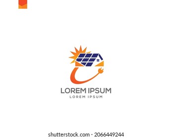 Professional solar logo design. plagin solar Company Logo. light house icon Vector.