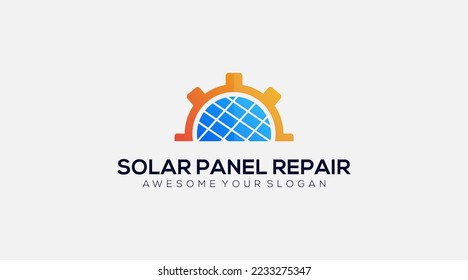 Professional Solar Panel Logo design in moon shape