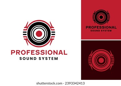 professionelle Logo-Designs für Soundsysteme, geeignet für Unternehmen, die Audiogeräte herstellen, DJ-Dienste und Veranstaltungsmanagement. Ideal für Marken- und Marketingzwecke.