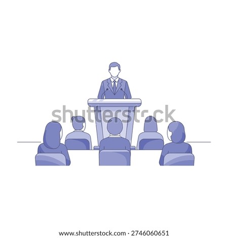 Professional speaker addressing engaged audience in conference setting