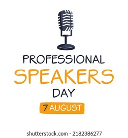 Professional Speakers Day, held on 7 August.