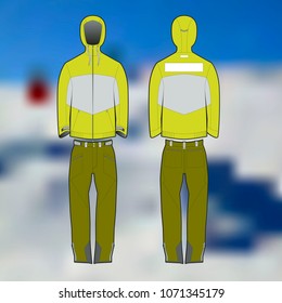 Professional sports form for snowboarding. Isolated image.