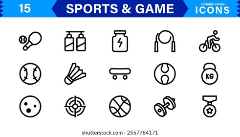 Professional Sports Icon Collection - High-Quality Icons for Teams, Events, and Fitness Projects