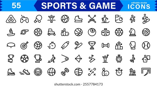 Professional Sports Icon Collection - High-Quality Icons for Teams, Events, and Fitness Projects