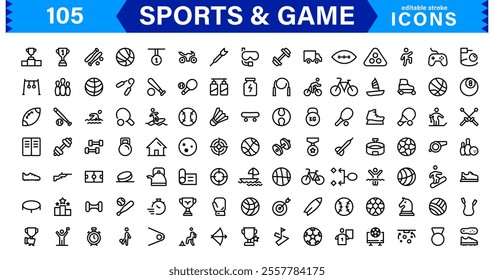 Professional Sports Icon Collection - High-Quality Icons for Teams, Events, and Fitness Projects