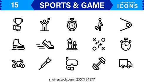 Professional Sports Icon Collection - High-Quality Icons for Teams, Events, and Fitness Projects