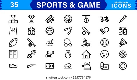 Professional Sports Icon Collection - High-Quality Icons for Teams, Events, and Fitness Projects