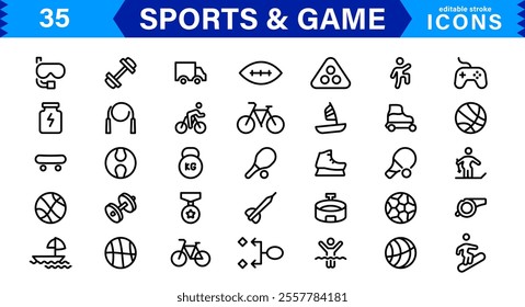 Professional Sports Icon Collection - High-Quality Icons for Teams, Events, and Fitness Projects