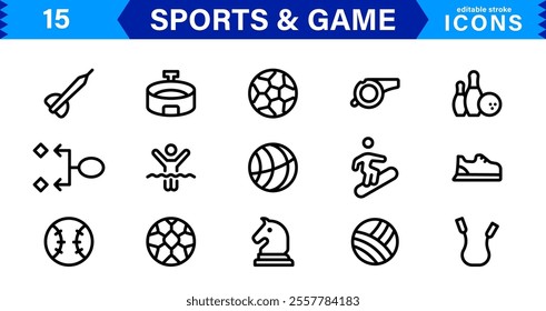 Professional Sports Icon Collection - High-Quality Icons for Teams, Events, and Fitness Projects