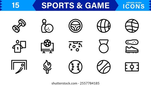 Professional Sports Icon Collection - High-Quality Icons for Teams, Events, and Fitness Projects