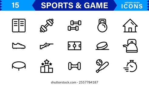 Professional Sports Icon Collection - High-Quality Icons for Teams, Events, and Fitness Projects