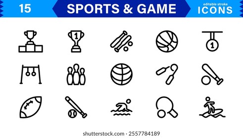 Professional Sports Icon Collection - High-Quality Icons for Teams, Events, and Fitness Projects