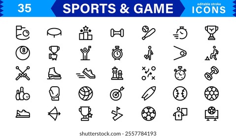 Professional Sports Icon Collection - High-Quality Icons for Teams, Events, and Fitness Projects