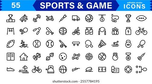 Professional Sports Icon Collection - High-Quality Icons for Teams, Events, and Fitness Projects