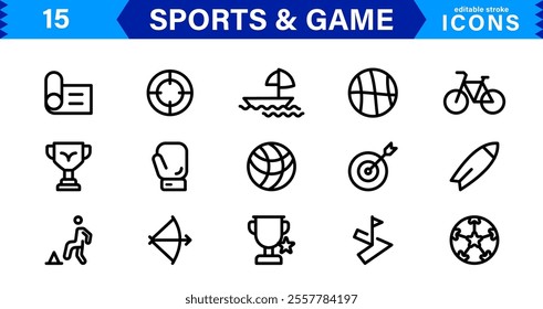 Professional Sports Icon Collection - High-Quality Icons for Teams, Events, and Fitness Projects