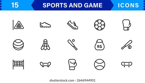 Professional Sports Icon Collection - High-Quality Icons for Teams, Events, and Fitness Projects