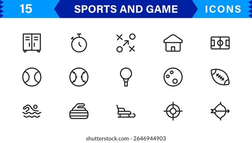 Professional Sports Icon Collection - High-Quality Icons for Teams, Events, and Fitness Projects