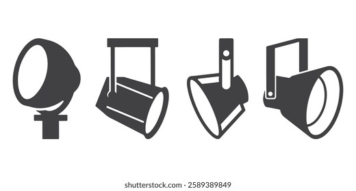 Professional Spotlight Logo Icons Silhouette Vector Illustration