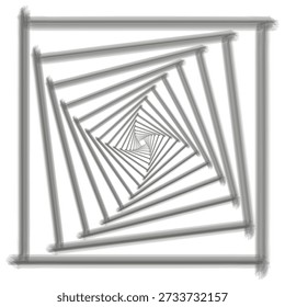 Professional square spiral. Professional white background. Professional tunnel Vector. Professional masterpieces masterpiece. EPS 10.