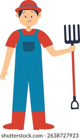Professional Staff Character. People Labour Day Celebration. Vector Cartoon Illustration