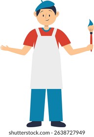 Professional Staff Character. People Labour Day Celebration. Vector Cartoon Illustration