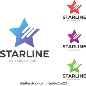 Professional Star and Line Logo Design