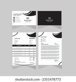 professional stationary design. invoice, letterhead, business card.