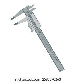 Professional steel Vernier caliper isolated: precision measuring tool