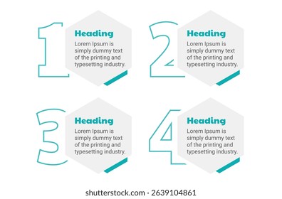Professional step infographic for illustrating methodology, performance stages, or client conversion flow in numeric sequence format.