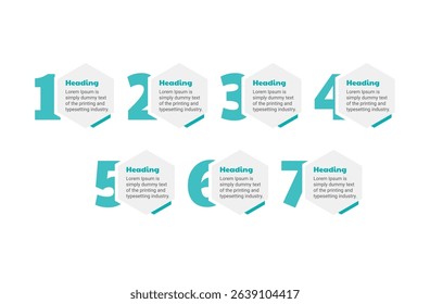 Professional step-by-step infographic template in number format to visualize instructions, tasks, workflow, stages of business or personal development.