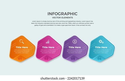 Professional steps business infographic template, Four steps colorful infographic elements for your business 