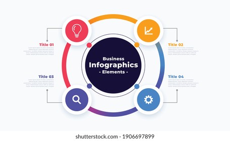 plantilla de infografía de pasos profesionales en estilo circular