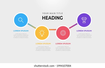 Professional steps infographic template in circular