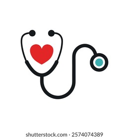 Professional Stethoscope Vector Illustration Design for Medical Projects on White Background 