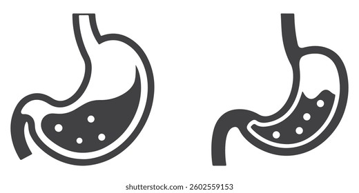 Professional Stomach Logo Icons Silhouette Vector Illustration