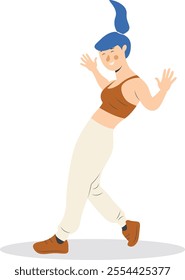 Professional Street Dancer People Character. Flat Vector Illustration.