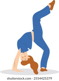 Professional Street Dancer People Character. Flat Vector Illustration.