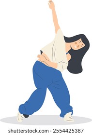 Professional Street Dancer People Character. Flat Vector Illustration.