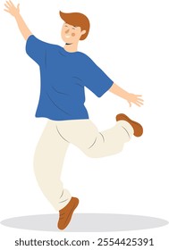 Professional Street Dancer People Character. Flat Vector Illustration.