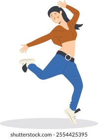 Professional Street Dancer People Character. Flat Vector Illustration.