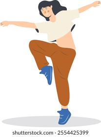 Professional Street Dancer People Character. Flat Vector Illustration.