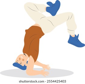 Professional Street Dancer People Character. Flat Vector Illustration.