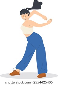 Professional Street Dancer People Character. Flat Vector Illustration.